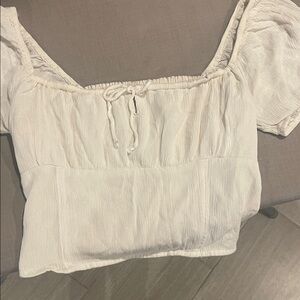 Hollister Cream Puff Sleeve Blouse